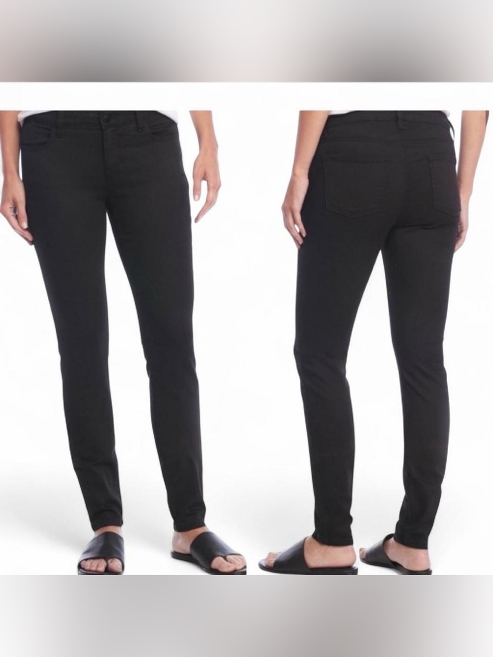 Eileen Fisher Slim Black Skinny Jeans Organic Cotton